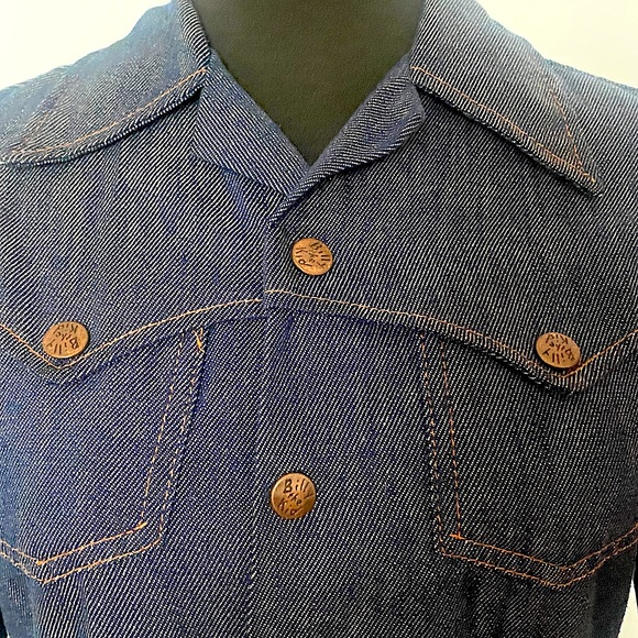 Vintage Jacket Billy the Kid Size 10 - 12 Boy Girl 70s Dagger Collar Denim Jeans - Picture 6 of 8